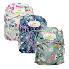 BABY MOON - Ecopañal Babymoon Con Absorbente Intercambiable Estampado Buhos, Estrellas, Conos X 3 Und.