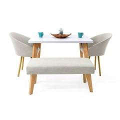 MICA - Mesa de Comedor Moderna para 4 personas en Aglomerado MDF Rectangular