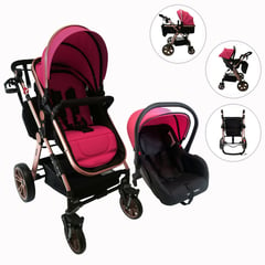 HAPPY BABY - Coche para Bebé Travel System Rosado Alizze