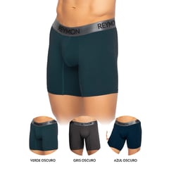 REYMON - Trio Boxer Semilargo Microfibra UNICOLOR Para Hombre Ref 3028-3