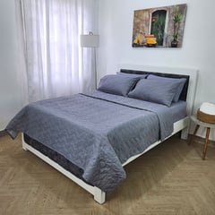 HOGARETO - Edredón Unifaz Cama ExtraDoble 160x190cm Gris