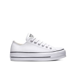 CONVERSE - Tenis Chuck Taylor AllStar LiftClean Cuero-Blanco