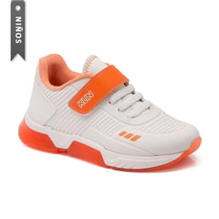 KLIN - Tenis Light 604034000 Para Niños-Blanco/Naranja