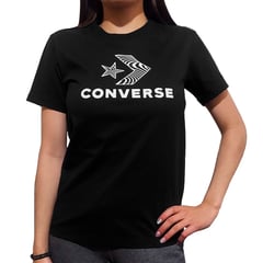 CONVERSE - Camiseta Star Chevron para Mujer-Negro