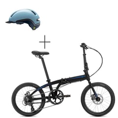 DTFLY - Bicicleta Plegable Tern B8 Negra Rin 20 + Casco Nutcase
