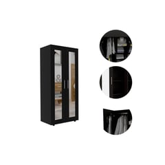 RTA DESIGN - Closet colima, wengue, con 2 puertas y espejo