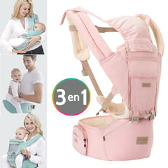 MIFANQI - Cargador canguro silla bebé 3 en 1 ergonómico rosado