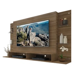 AKIVOY - Panel de Tv Braga Con Repisa de Vidrio Color Madera