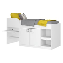 AKIVOY - Cama multifuncional cj blanco brillo fr blanc br