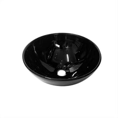 TAUMM - Lavamanos sobreponer redondo ceramica negro 16cm32cm