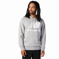 NEW BALANCE - Hoodie Essentials Para Hombre-Gris Claro