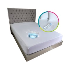 HOGARETO - Protector Colchón Impermeable Cama Semidoble 120X190cm