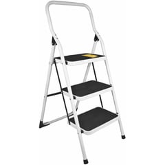 PRETUL - Escalera Tubular Plegable De 3 Peldaños Antideslizantes