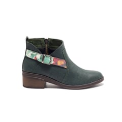 VIOLA - Botin verde con flores modelo gipsy