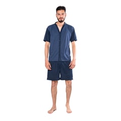 ROMANELLA - Pijama de short Zeus CC para hombre abierta - azul