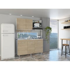 RTA MUEBLES - Cocina 150 miro clr 4389 blanco+rovere