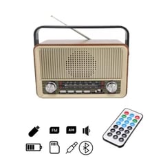 VINTAGE - Radio Parlante Potente Amfm Bluetooth Retro Con Control Usb