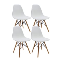 BOXBIT - Kit x4 Sillas DKR Tipo Eames Blancas