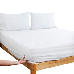 WONDER HOME - Sábana Ajustable mas funda Blanco Cama sencilla