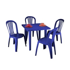 COINTEC - Conjunto de mesa y sillas plásticas - color azul