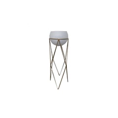 RENOVEMOS - Soporte diamante alto 68cm dorado mat blanca