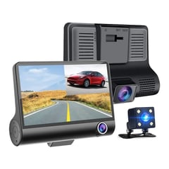 GENERICO - Cámara Para Carro Dvr 3 Lentes 1080p Full Hd Dash Cam 3 En 1