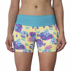 TYKHE - Short Deportivo Estampado Mujer Romina Amarillo