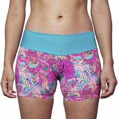 TYKHE - Short Deportivo Estampado Mujer Violet Rosado Magenta