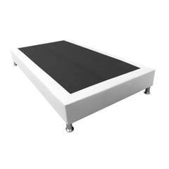 NEW CONFORT - Base Cama Sencilla 100x190 Ecocuero Blanco