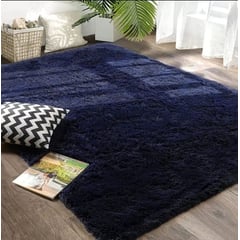 FEEL GREEN - Tapete Alfombra Peluda Azul oscura Tapete Peluche Grande 230×150 Cm