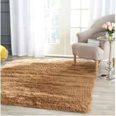 FEEL GREEN - Tapete Alfombra Peluda Camel Tapete Peluche Grande 230×150 Cm