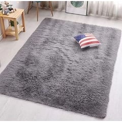 FEEL GREEN - Tapete Alfombra Peluda Gris Perla Tapete Peluche Grande 230×150 Cm