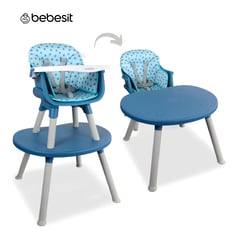 BEBESIT - Silla Comedor Escritorio Bebe 3 en 1 Multifuncional Azul