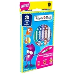 PAPER MATE - Plumones Lavables Doble Punta X 10