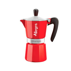 BIALETTI - Cafetera Moka Allegra Roja (6 Tazas de espresso - 270 ml)