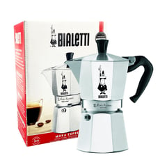 BIALETTI - Cafetera Moka Express Plateada (3 Tazas de espresso - 130 ml)