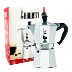 BIALETTI - Cafetera Moka Express Plateada (6 Tazas de espresso - 270 ml)