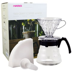 HARIO - Kit Dripper V60 Transparente (Tamaño #2 - 700 ml)