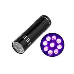 GENERAL - Linterna luz ultravioleta uv 9 led luz negra billetes falsos