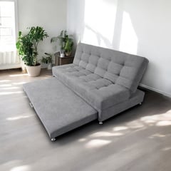 MUEBLES ONLINE - Sofa cama Nido Tarima Brooke tela gris