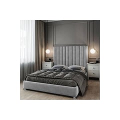 EKONOMODO COLOMBIA - Cama King en Combo cabecero y base Natura gris plata