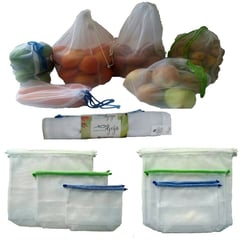 YEIJO - Bolsas reutilizables malla polyester x3