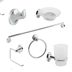 GENERICO - Accesorios para baño metálico x 6 piezas referencia eclipse