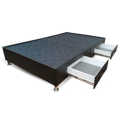 ESTILO Y CONFORT - Basecama con cajones 120x190 ecocuero negro.