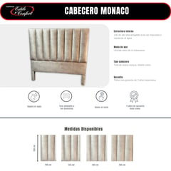 ESTILO Y CONFORT - Cabecero mónaco beige 140x125.