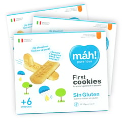 MAH - Galletas Infantiles Sin Gluten +6 meses - 3 unidades