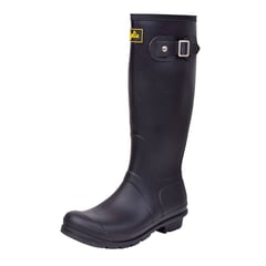 BOTTPLIE - Botas Lluvia Altas Mujer Wellington - Negro Amarelo Matte