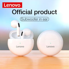 LENOVO - Auriculares Bluetooth Earbuds Ht38, Color Blanco, Color Verde Claro