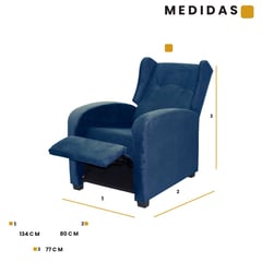 HIGH CLASS - Silla Reclinable HC Apolo - Tela Azul