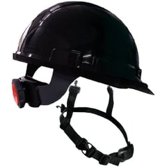 INSAFE - Casco de seguridad negro barbuquejo tres puntos